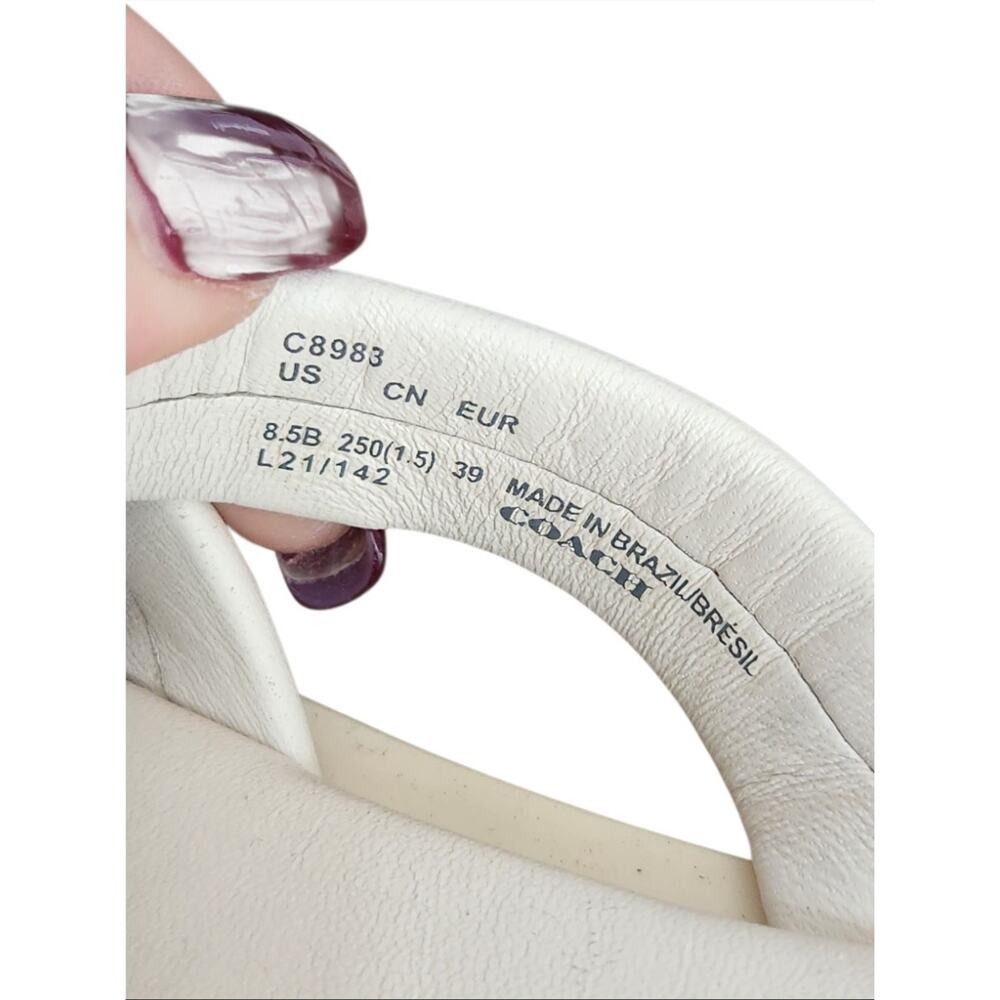 COACH C8983 Georgie Chalk Leather Open Toe Sandals Shoes Women's Size 8.5 B - Picture 5 of 8